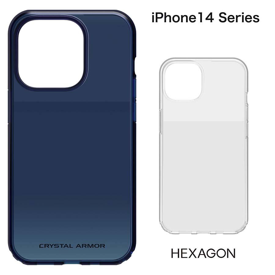 iPhone 14 / 14Pro 対応 iPhoneケース クリアケース HEXAGON ヘキサゴンiPhone 2022年発売  6.1インチ（2,3レンズタイプ）