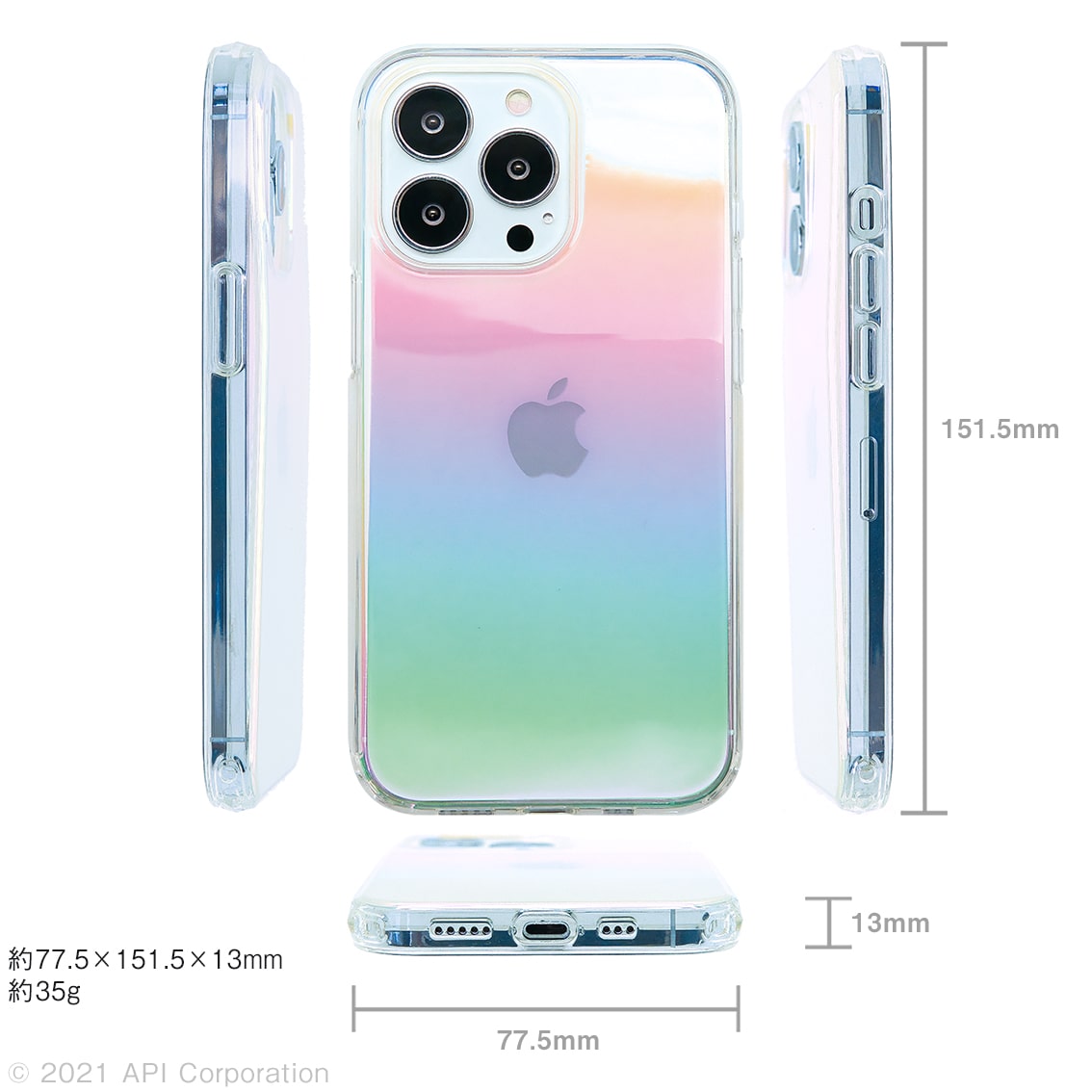 新型 iPhone 13 / 13Pro 対応 6.1インチ iPhoneケース クリアケース Carat キラキラ オーロラ iPhone 2021年モデル